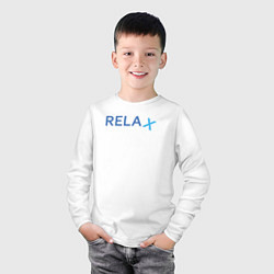 Лонгслив хлопковый детский Relax, цвет: белый — фото 2