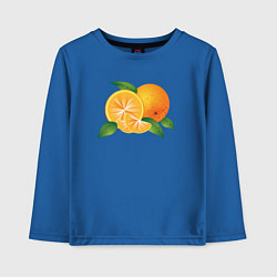 Лонгслив хлопковый детский Апельсины, цвет: синий