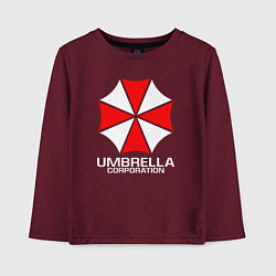 Лонгслив хлопковый детский UMBRELLA CORP, цвет: меланж-бордовый
