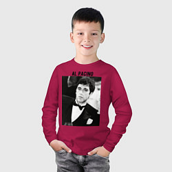 Лонгслив хлопковый детский Аль Пачино, цвет: маджента — фото 2