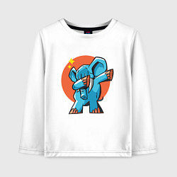 Лонгслив хлопковый детский Dab Elephant, цвет: белый