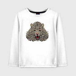 Лонгслив хлопковый детский Metallized Leopard, цвет: белый