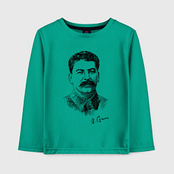 Лонгслив хлопковый детский Товарищ Сталин, цвет: зеленый