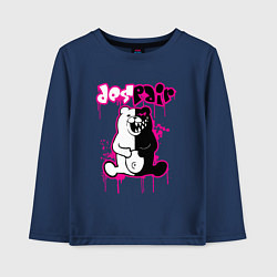 Лонгслив хлопковый детский MONOKUMA, цвет: тёмно-синий