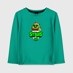 Лонгслив хлопковый детский BRAWL STARS:СПАЙК, цвет: зеленый