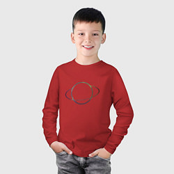 Лонгслив хлопковый детский Планета, цвет: красный — фото 2