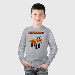 Лонгслив хлопковый детский Minecraft - лиса, цвет: меланж — фото 2