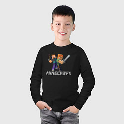 Лонгслив хлопковый детский MINECRAFT, цвет: черный — фото 2