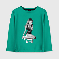 Лонгслив хлопковый детский ARIANA GRANDE, цвет: зеленый