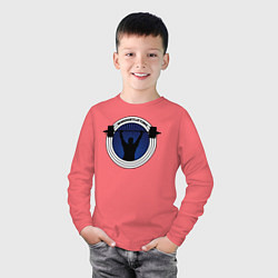 Лонгслив хлопковый детский Wheightlifting, цвет: коралловый — фото 2