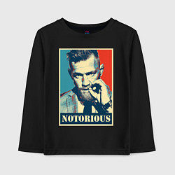 Лонгслив хлопковый детский Notorious, цвет: черный