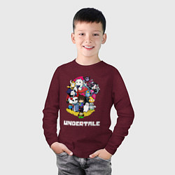 Лонгслив хлопковый детский UNDERTALE, цвет: меланж-бордовый — фото 2