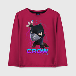 Лонгслив хлопковый детский Brawl Stars CROW, цвет: маджента