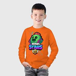 Лонгслив хлопковый детский Brawl Stars, цвет: оранжевый — фото 2