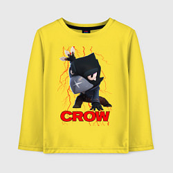 Лонгслив хлопковый детский Brawl Stars CROW, цвет: желтый