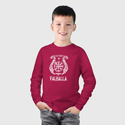 Лонгслив хлопковый детский Valhalla, цвет: маджента — фото 2