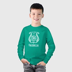 Лонгслив хлопковый детский Valhalla, цвет: зеленый — фото 2