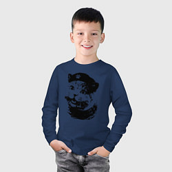 Лонгслив хлопковый детский Че - Котяра, цвет: тёмно-синий — фото 2