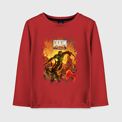 Лонгслив хлопковый детский DOOM, цвет: красный