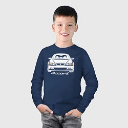 Лонгслив хлопковый детский Honda Accord CF, 6 поколение, цвет: тёмно-синий — фото 2