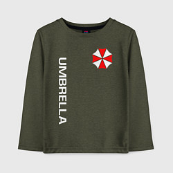 Лонгслив хлопковый детский UMBRELLA CORP, цвет: меланж-хаки