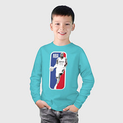 Лонгслив хлопковый детский NBA Kobe Bryant, цвет: бирюзовый — фото 2