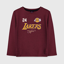Лонгслив хлопковый детский KOBE BRYANT АВТОГРАФ, цвет: меланж-бордовый