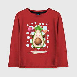 Лонгслив хлопковый детский АВОКАДО, цвет: красный