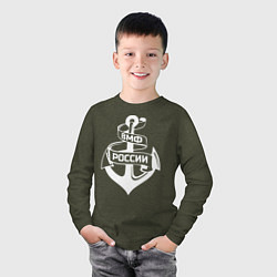 Лонгслив хлопковый детский ВМФ России, цвет: меланж-хаки — фото 2