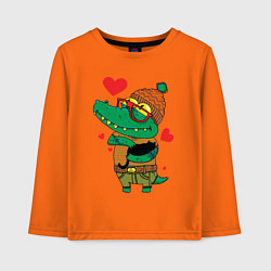 Детский лонгслив Модный крокодил