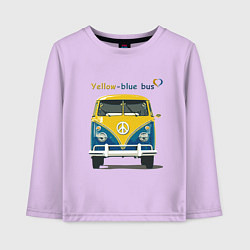 Лонгслив хлопковый детский Я люблю вас Yellow-blue bus, цвет: лаванда