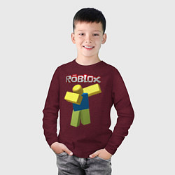 Лонгслив хлопковый детский Roblox Dab, цвет: меланж-бордовый — фото 2