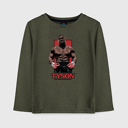 Лонгслив хлопковый детский Tyson, цвет: меланж-хаки
