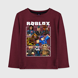 Лонгслив хлопковый детский ROBLOX, цвет: меланж-бордовый