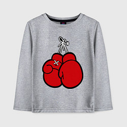 Лонгслив хлопковый детский Боксерские перчатки, цвет: меланж