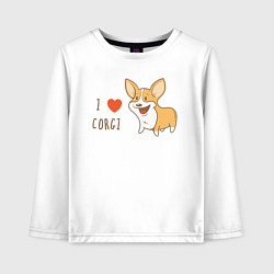 Детский лонгслив I LOVE CORGI