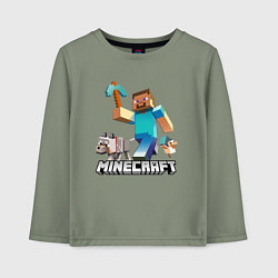 Лонгслив хлопковый детский MINECRAFT, цвет: авокадо