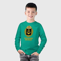 Лонгслив хлопковый детский Северный флот ВМФ России, цвет: зеленый — фото 2