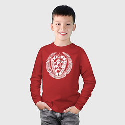 Лонгслив хлопковый детский Пограничные Войска, цвет: красный — фото 2