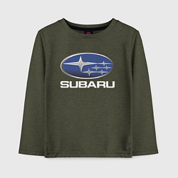 Лонгслив хлопковый детский SUBARU, цвет: меланж-хаки