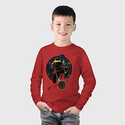 Лонгслив хлопковый детский Стальной алхимик, цвет: красный — фото 2