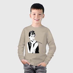 Лонгслив хлопковый детский Одри Хепбернхлопок, цвет: миндальный — фото 2