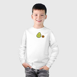 Лонгслив хлопковый детский Авокадо, цвет: белый — фото 2