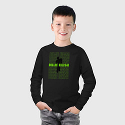 Лонгслив хлопковый детский BILLIE EILISH logo, цвет: черный — фото 2