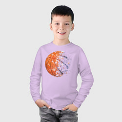 Лонгслив хлопковый детский BasketBall, цвет: лаванда — фото 2