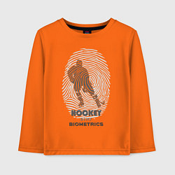 Лонгслив хлопковый детский Хоккей внутри, цвет: оранжевый