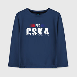 Лонгслив хлопковый детский PFC CSKA, цвет: тёмно-синий