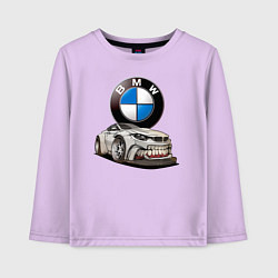 Лонгслив хлопковый детский BMW оскал, цвет: лаванда