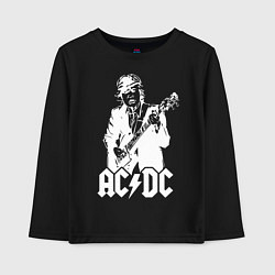 Лонгслив хлопковый детский ACDC, цвет: черный