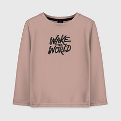 Лонгслив хлопковый детский Разбуди мир!, цвет: пыльно-розовый